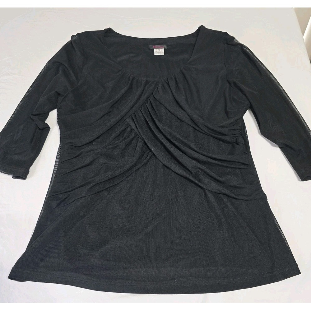 Bellina Girl's Size 16 Black Sheer Blouse